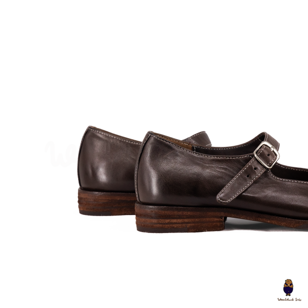 WoodchuckSato Espresso Brown Leather Tabi Mary Jane Shoes