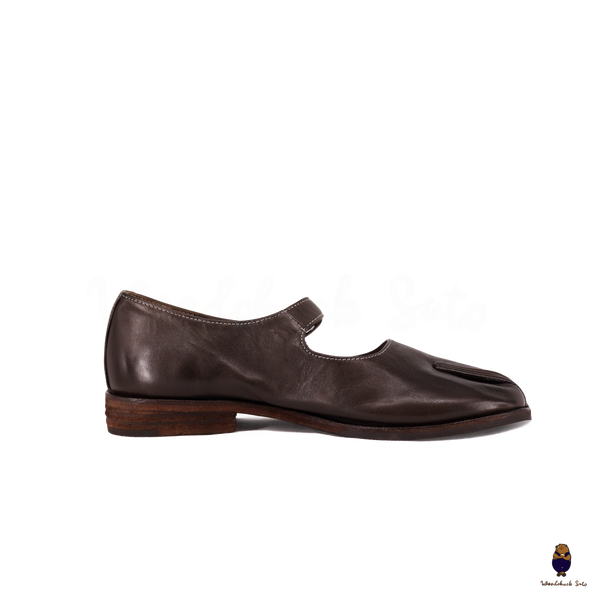 WoodchuckSato Espresso Brown Leather Tabi Mary Jane Shoes