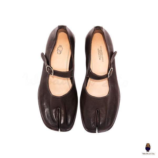 WoodchuckSato Espresso Brown Leather Tabi Mary Jane Shoes
