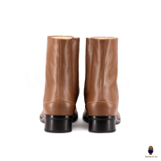 WoodchuckSato Japanese Brown Cow Leather Tabi Ankle Boots 3 cm