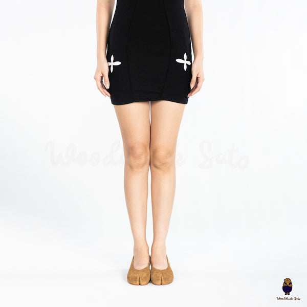 WoodchuckSato Brown Suede Cowhide Tabi Low Heel Pumps