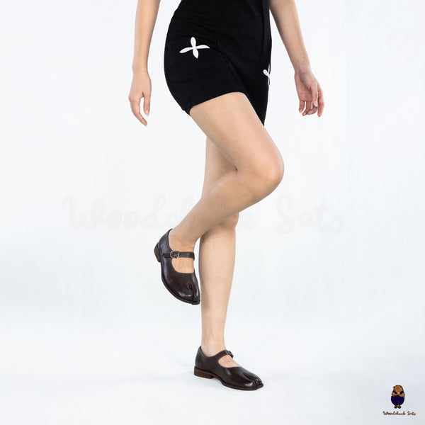 WoodchuckSato Espresso Brown Leather Tabi Mary Jane Shoes