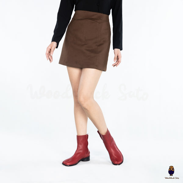 WoodchuckSato Crimson Red Cow Leather Tabi Ankle Boots with 3 cm Heel