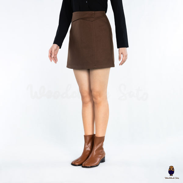 WoodchuckSato Brown Cow Leather Tabi Ankle Boots with 3 cm Heel