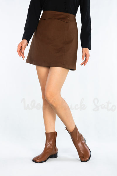 WoodchuckSato Brown Cow Leather Tabi Ankle Boots with 3 cm Heel