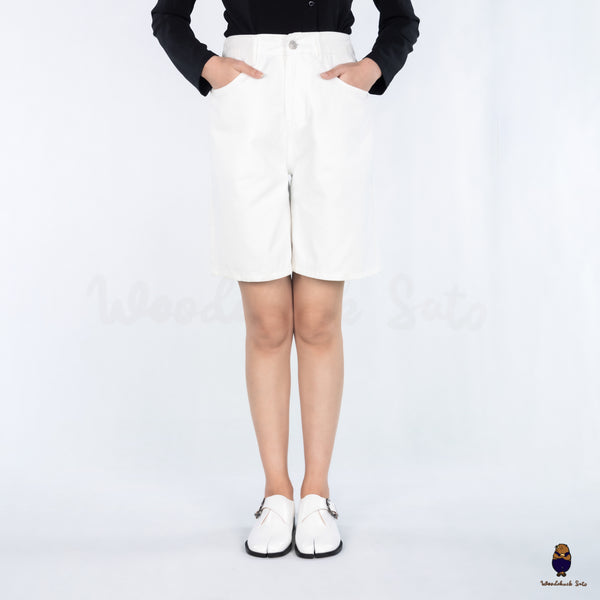 WoodchuckSato White Edge-Beaded Cowhide Leather Tabi Monk Strap Shoes