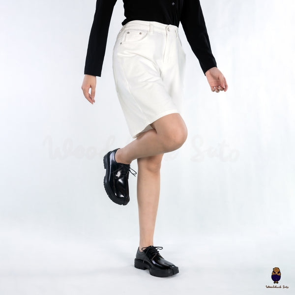 WoodchuckSato Black Edge-Beaded Cowhide Leather Tabi Lace-Up Derby Shoes with Chunky Sole