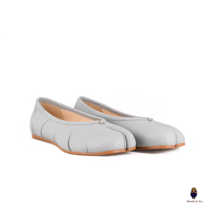 WoodChuckSato Women's Men's Blue Tabi Split-Toe "Distressed" Leather Ballet Flats Sizes EU 35-45