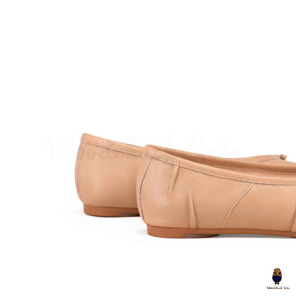 WoodChuckSato Ballerine da Uomo in Pelle Beige Tabi con Punta Divisa "Invecchiata" Taglie EU 35-45