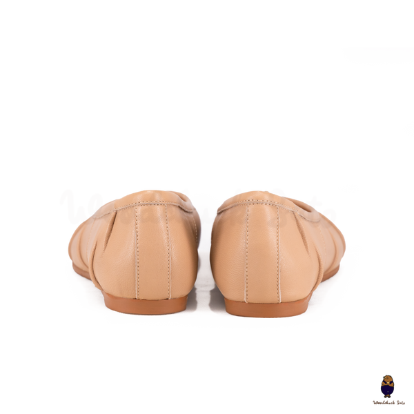 WoodChuckSato Ballerine da Uomo in Pelle Beige Tabi con Punta Divisa "Invecchiata" Taglie EU 35-45