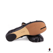 WoodChuckSato Women's Men's Black Tabi Split-Toe "Distressed" Leather Ballet Flats Sizes EU 35-45