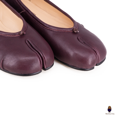 WoodChuckSato Women's Men's Burgundy Tabi Split-Toe