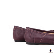 WoodChuckSato Women's Men's Burgundy Tabi Split-Toe "Distressed" Leather Ballet Flats Sizes EU 35-45