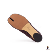 WoodChuckSato Women's Men's Burgundy Tabi Split-Toe "Distressed" Leather Ballet Flats Sizes EU 35-45