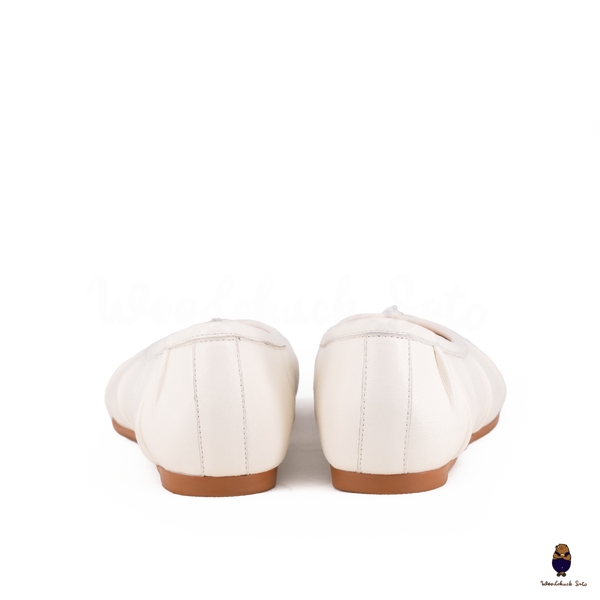 WoodChuckSato Ballerine Tabi da Uomo in Pelle Bianca con Punta Divisa "Invecchiata" da Donna Taglie EU 35-45