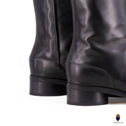 WoodChuckSato Stivali da Uomo in Pelle di Mucca Tabi Neri con Punta Divisa da Donna con Altezza Tacco 3 cm Taglie EU 35-48