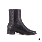 WoodChuckSato Stivali da Uomo in Pelle di Mucca Tabi Neri con Punta Divisa da Donna con Altezza Tacco 3 cm Taglie EU 35-48