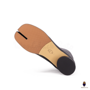 WoodChuckSato Stivali da Uomo in Pelle di Mucca Tabi Neri con Punta Divisa da Donna con Altezza Tacco 3 cm Taglie EU 35-48