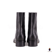WoodChuckSato Stivali da Uomo in Pelle di Mucca Tabi Neri con Punta Divisa da Donna con Altezza Tacco 3 cm Taglie EU 35-48