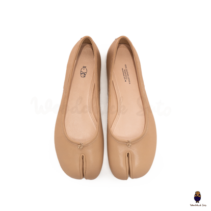 WoodchuckSato Japanese Nude Leather Split-Toe Tabi Ballerina Flats