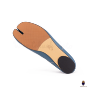 WoodChuckSato Bailarinas de piel de oveja con puntera dividida para hombre, color azul verdoso, tallas EU 35-45