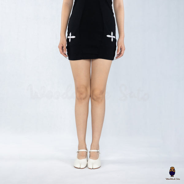 WoodchuckSato White Leather Buckle-Strap Tabi Mary Jane Heels
