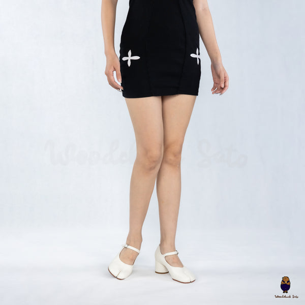 WoodchuckSato White Leather Buckle-Strap Tabi Mary Jane Heels