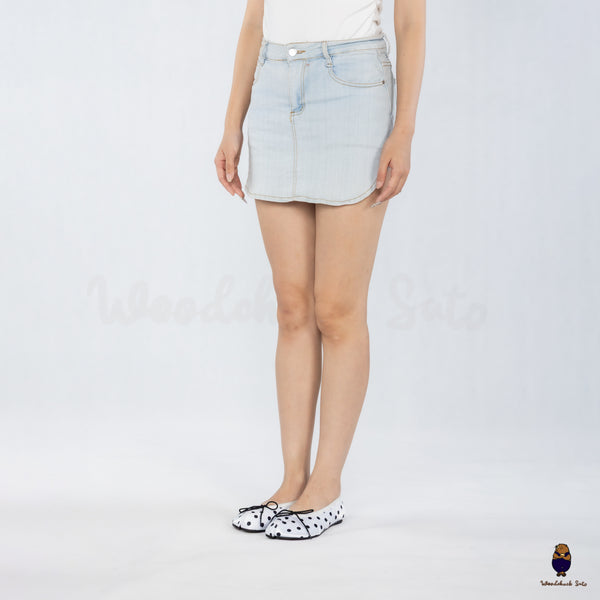 WoodchuckSato White Polka Dot Vegan Bow Tabi Ballet Flats