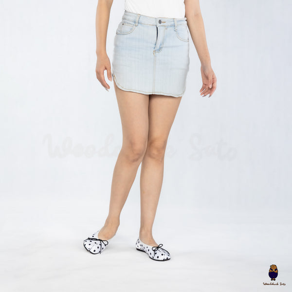 WoodchuckSato White Polka Dot Vegan Bow Tabi Ballet Flats