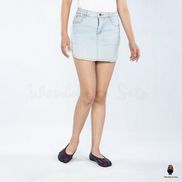 WoodchuckSato Deep Plum Fold Leather Tabi Ballet Flats