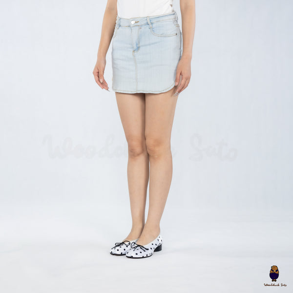 WoodchuckSato White Polka Dot Vegan Bow Tabi Ballet Heels