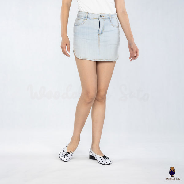 WoodchuckSato White Polka Dot Vegan Bow Tabi Ballet Heels