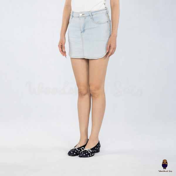 WoodchuckSato Black Polka Dot Vegan Bow Tabi Ballet Heels