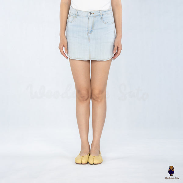 WoodchuckSato Cream Yellow Fold Leather Tabi Ballet Flats