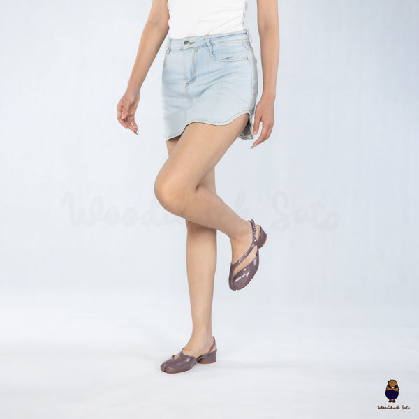 WoodchuckSato Mina Mauve Taupe Open-Side Tabi Heels