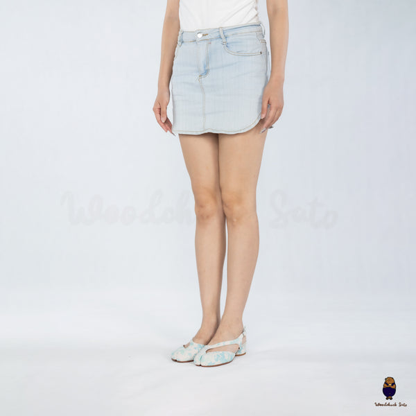 WoodchuckSato Mina Blue Floral Open-Side Tabi Heels