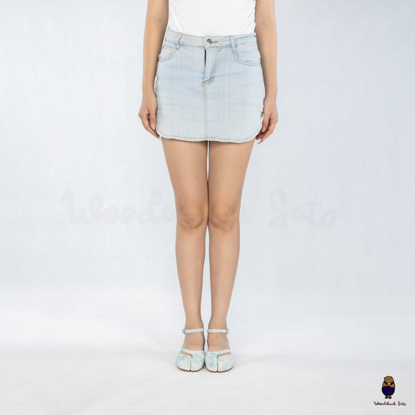WoodchuckSato Mina Blue Floral Ankle-Strap Tabi Heels