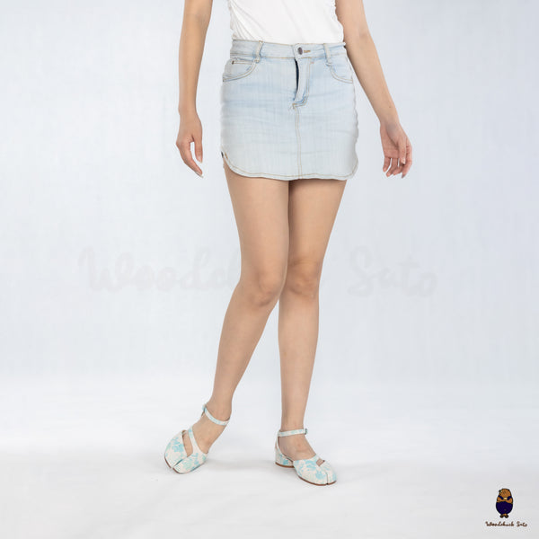 WoodchuckSato Mina Blue Floral Ankle-Strap Tabi Heels