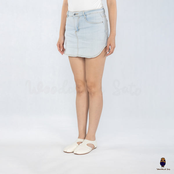 WoodchuckSato Ivory Leather & Lace Mesh Tabi Cut-Out Flats