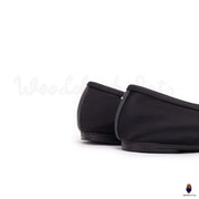 WoodChuckSato Bailarinas de satén con puntera dividida para hombre, color negro, Tabi, tallas EU 35-45