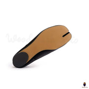 WoodChuckSato Bailarinas de satén con puntera dividida para hombre, color negro, Tabi, tallas EU 35-45