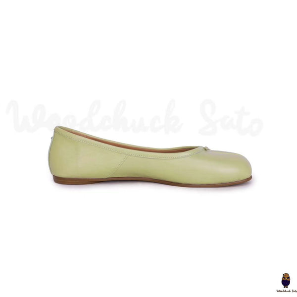 Unisex-Tabi-Sandalen aus grünem Leder, Größe 35-45
