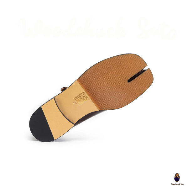 WoodChuckSato Zapatos planos Mary Jane de charol con punta dividida Tabi verde para hombre y mujer con correas de hebilla ajustables, tallas EU 35-47
