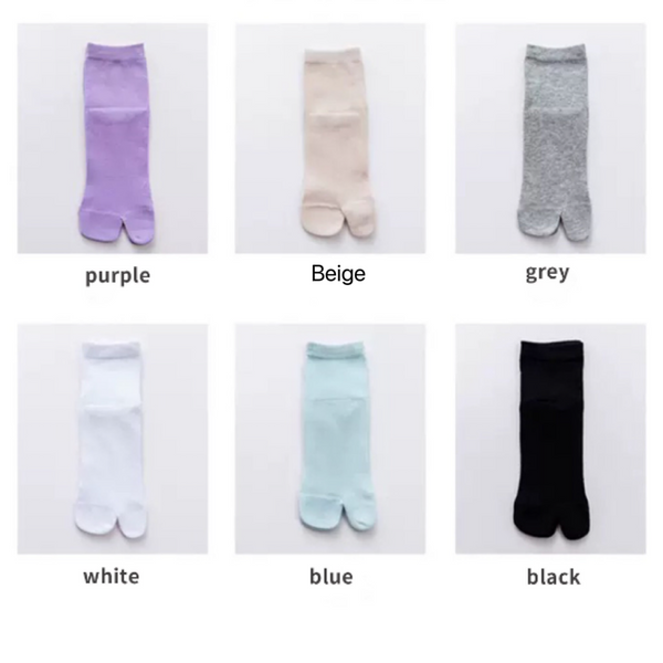 Japanese style women's Split-Toe tabi cotton socks fit sizes EU35-40