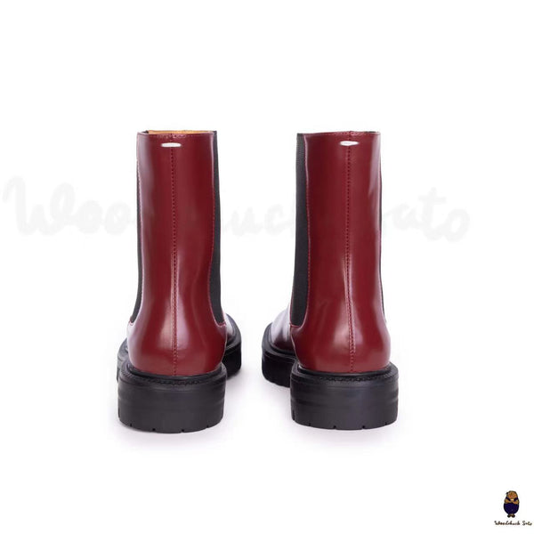 Red Tabi chelsea boots unisex split-toe woodchucksato
