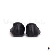 WoodChuckSato Bailarinas de satén con puntera dividida para hombre, color negro, Tabi, tallas EU 35-45