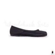 WoodChuckSato Bailarinas de satén con puntera dividida para hombre, color negro, Tabi, tallas EU 35-45