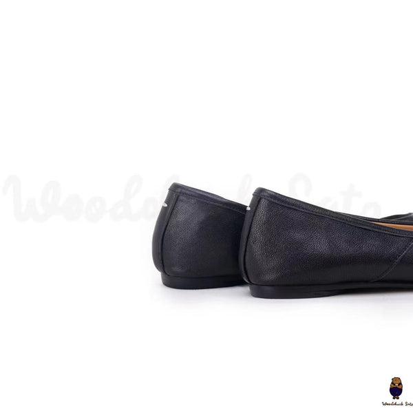 Unisex black leather tabi split-toe sandals size 35-45