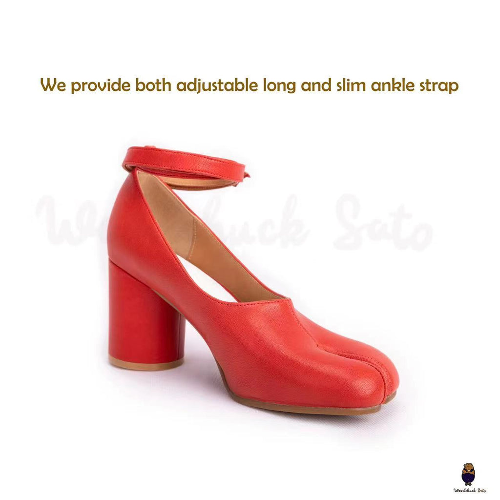 Tabi pumps heel unisex mary jane red shoes WoodChuckSato