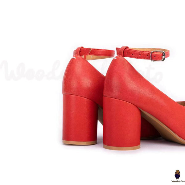 Tabi pumps heel unisex mary jane red shoes